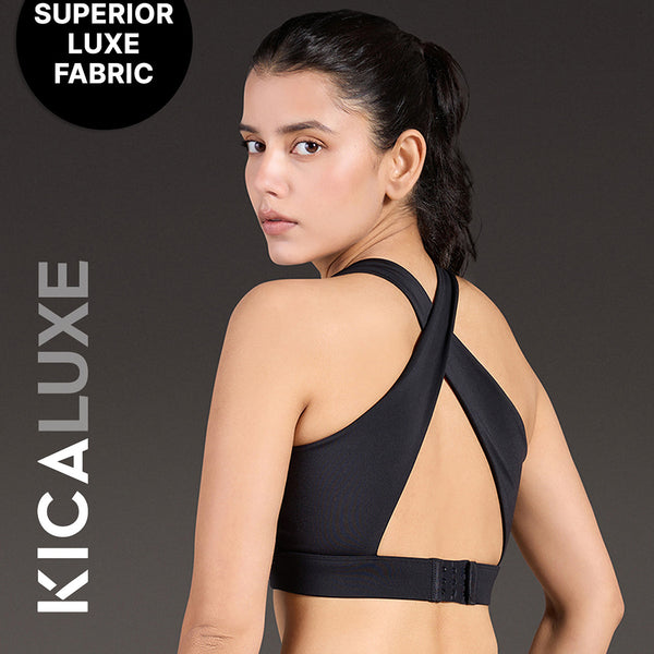 Luxe Crostini Full Coverage And High-Impact Sports Bra Black