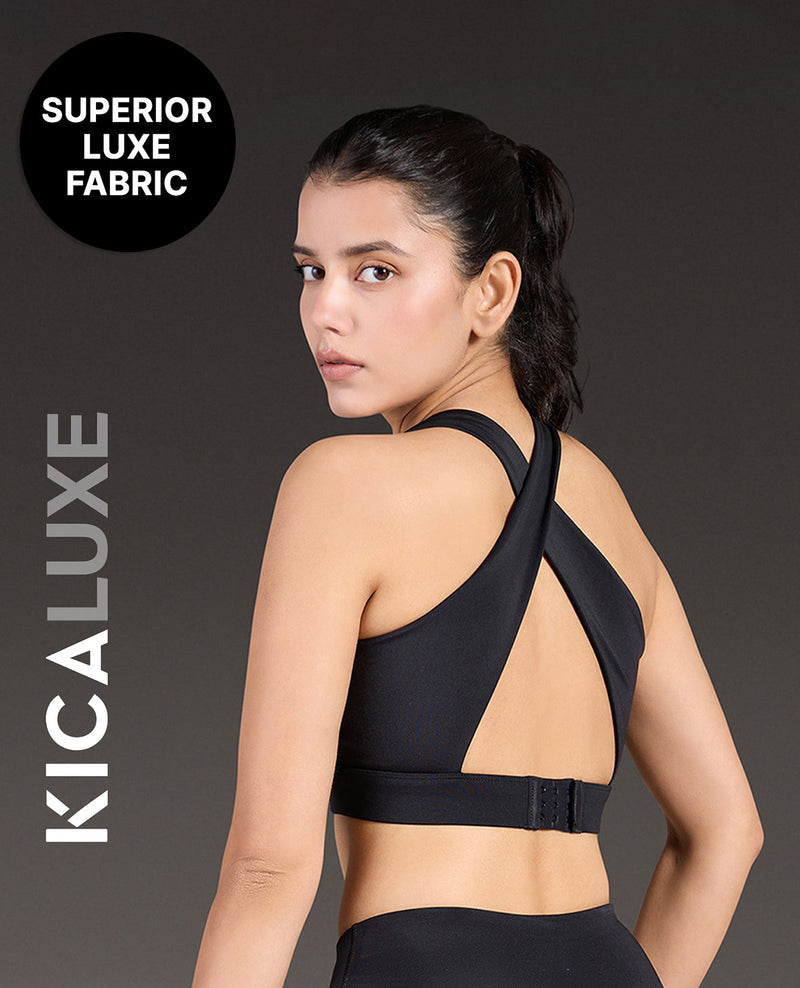 Luxe Crostini Full Coverage And High-Impact Sports Bra Black