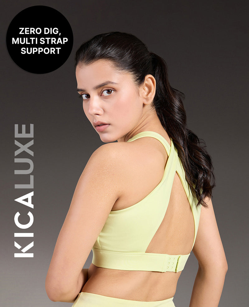 Luxe Crostini Full Coverage And High-Impact Sports Bra Neon