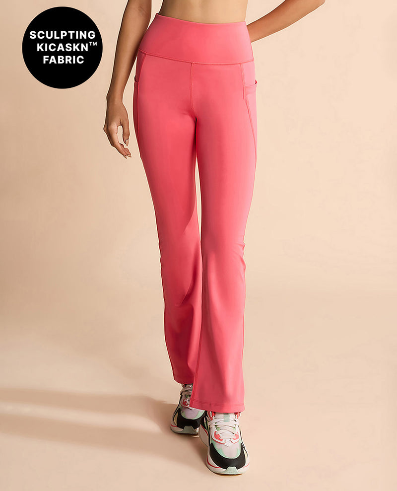 High-Waist Flare Pants in Kica SKN Sculpting Stretch Fabric