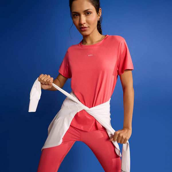 Women Solid Cotton Essential Top Apple