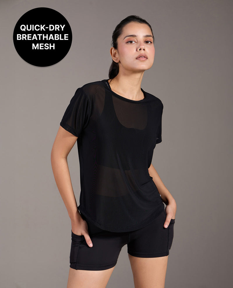 Kica Quick Dry Mesh Sporty Top Black