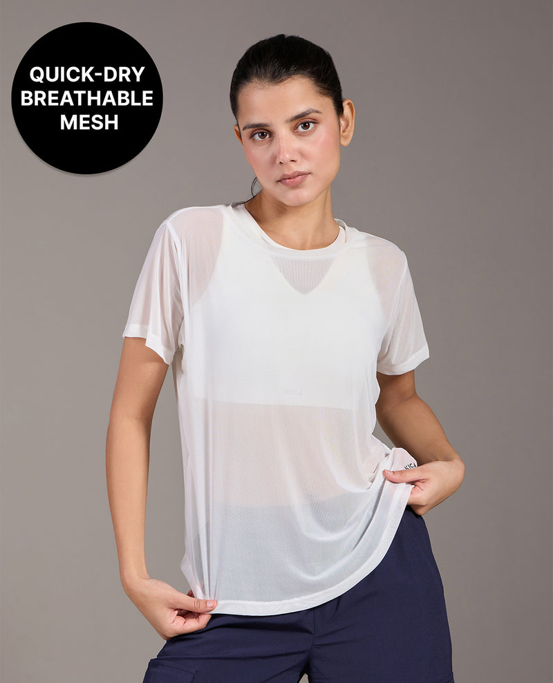 Kica Quick Dry Mesh Sporty Top White