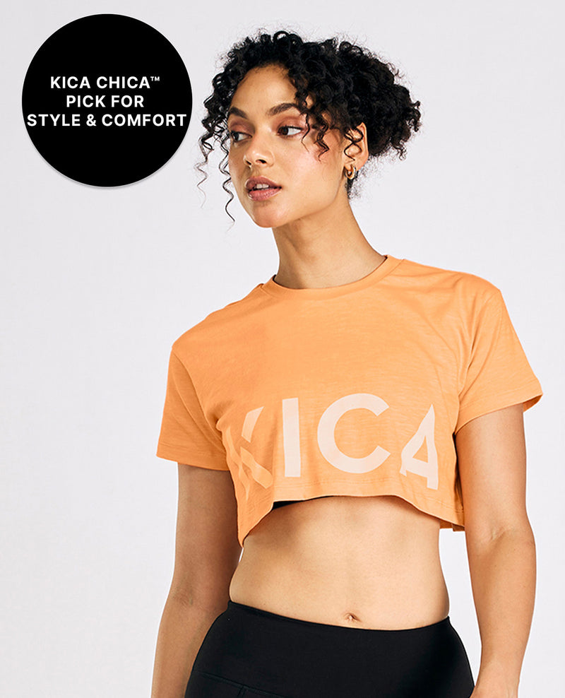 Kica Relaxed Fit Cotton Crop Top Orange