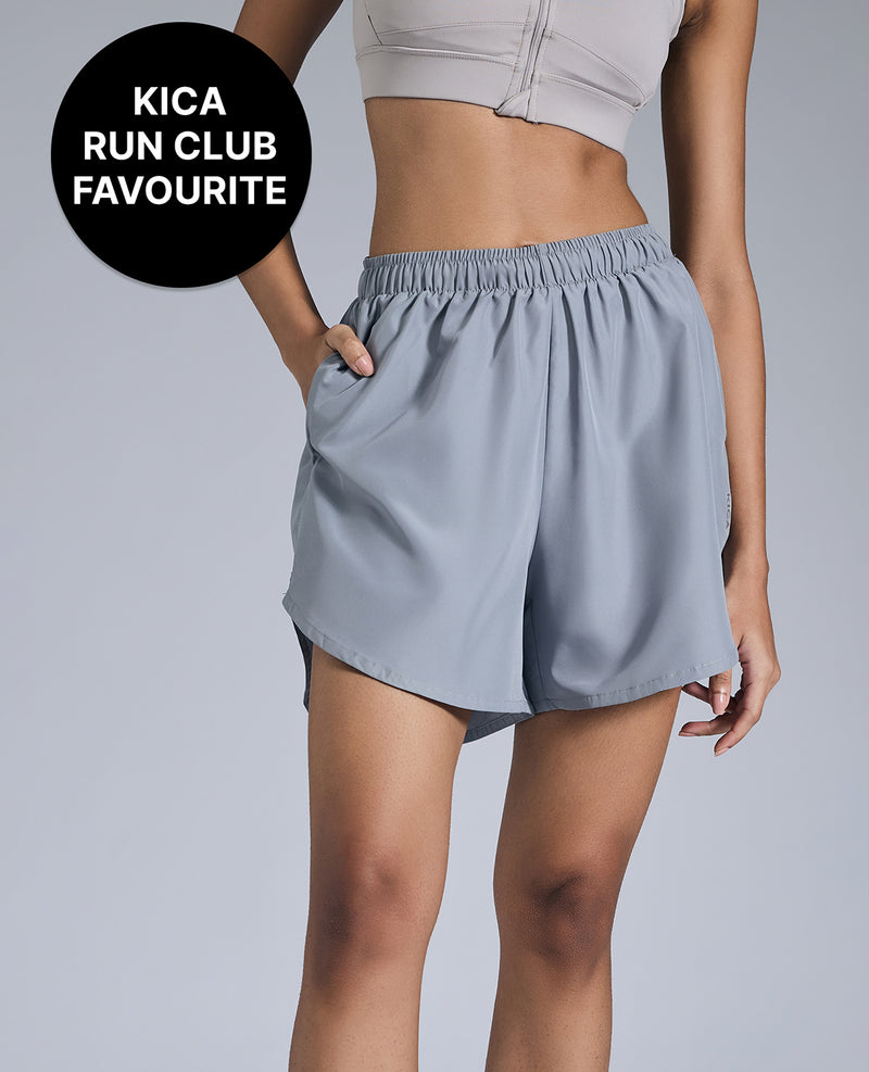 Kica Quick Dry Running Shorts Grey