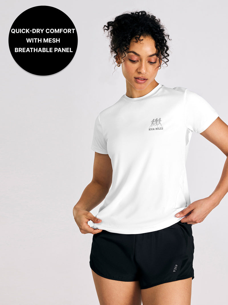 Kica Women Quick-Dry Running Tee White