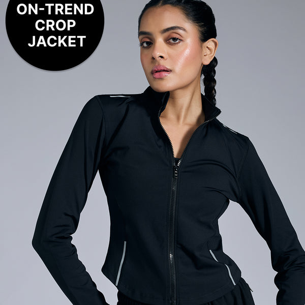 Cropped Training Jacket Black