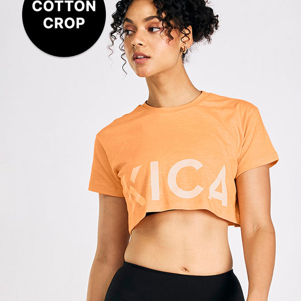 Kica Relaxed Fit Cotton Crop Top Orange