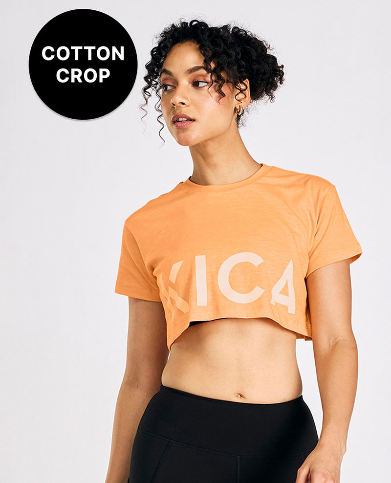 Kica Relaxed Fit Cotton Crop Top Orange