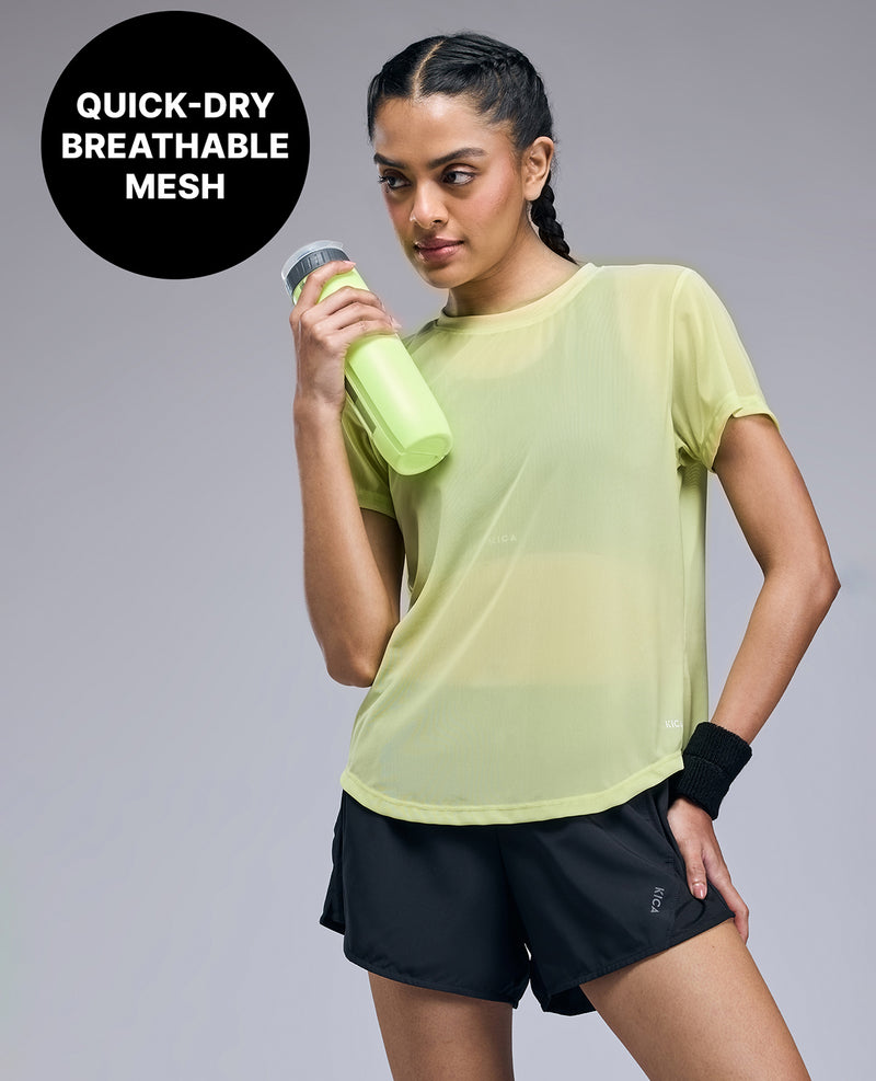 Quick Dry Mesh Sporty Top - KIC003 Neon Yellow
