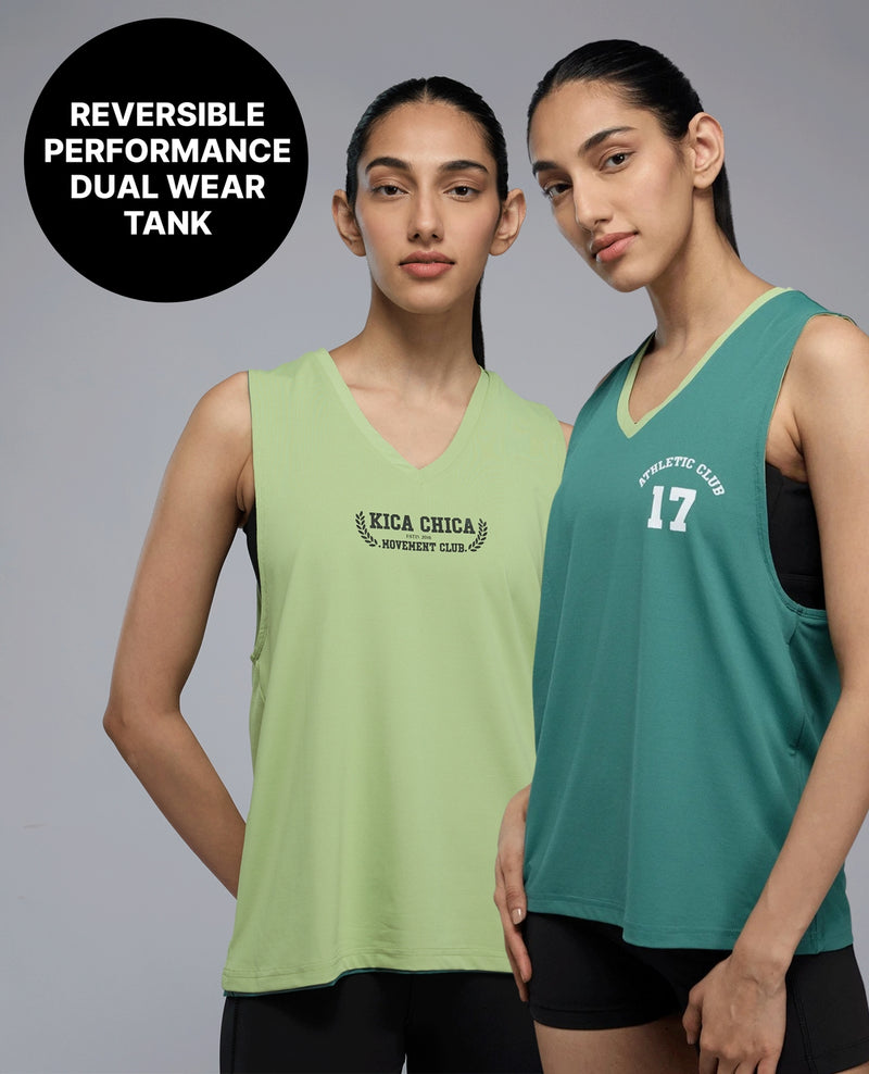 Kica Reversible 2 Color Active Tank Top KIC010 Neon