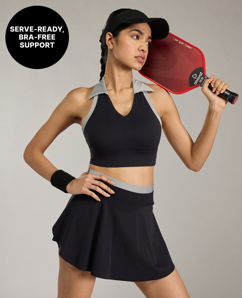 Kica Ace Move Collared Halter neck Tank Top KIC016 Black