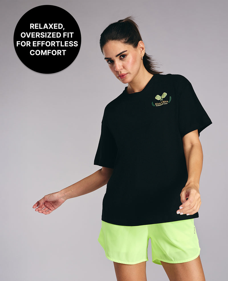 Kica Cotton Oversized Printed Graphic Tshirt -KIC020 Black Pickle
