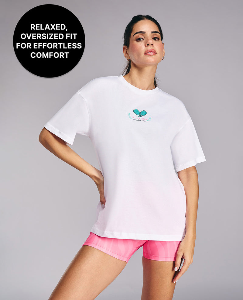 Kica Cotton Oversized Printed Graphic Tshirt - KIC020 White Pickle