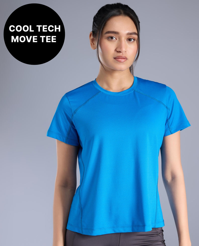 Kica Cool Tech Gym Tee With Soft Stretch,Quick-Dry & Breathable Mesh KIC025 Turquoise