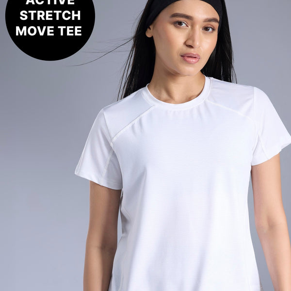 Kica Cool Tech Gym Tee With Soft Stretch,Quick-Dry & Breathable Mesh KIC025 White