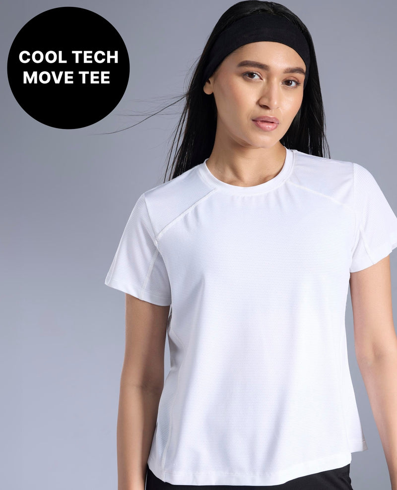 Kica Cool Tech Gym Tee With Soft Stretch,Quick-Dry & Breathable Mesh KIC025 White