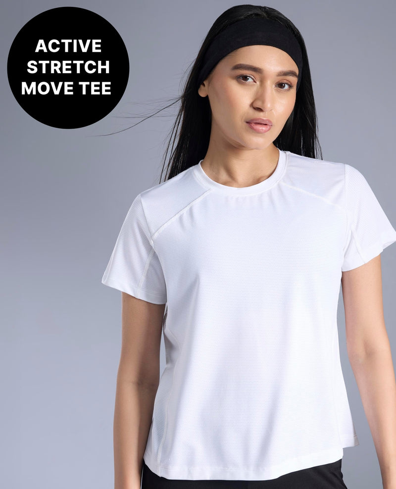 Kica Cool Tech Gym Tee With Soft Stretch,Quick-Dry & Breathable Mesh KIC025 White