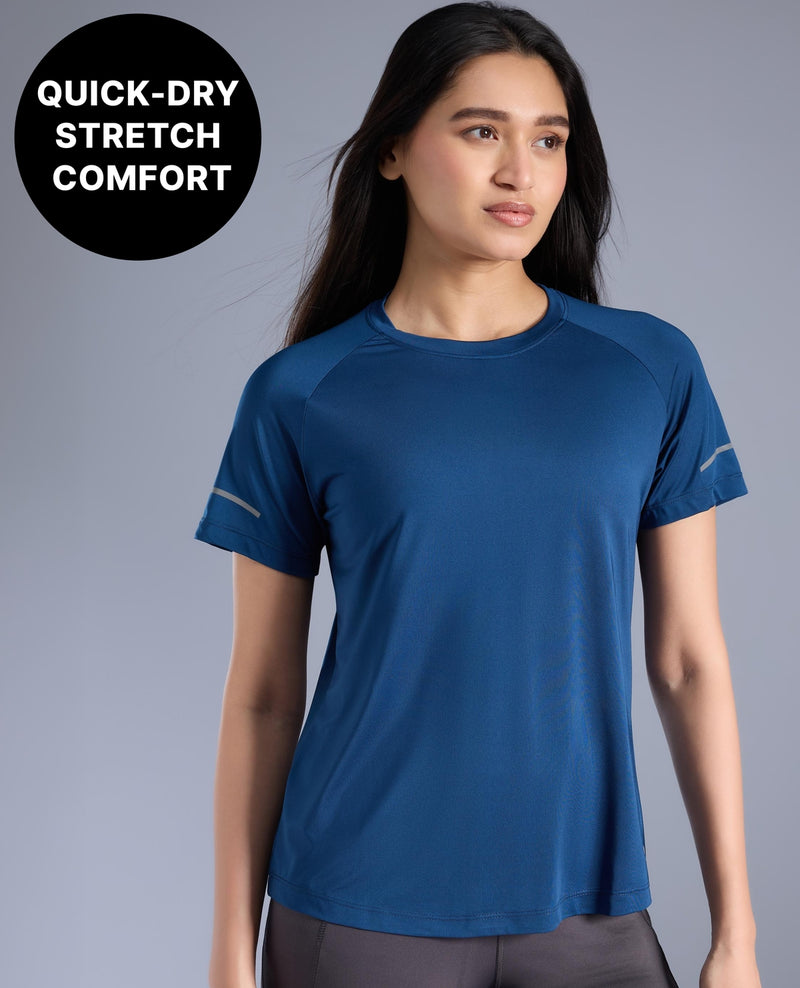 Kica Quick Dry Tee With Soft Stretch & Reflective Detail KIC026 Blue