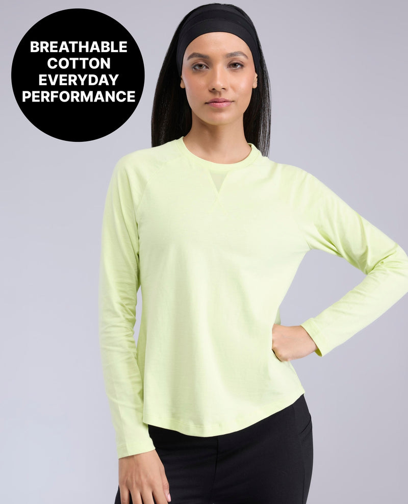 Cotton Yoga T-Shirt With Mesh KIC031 Neon
