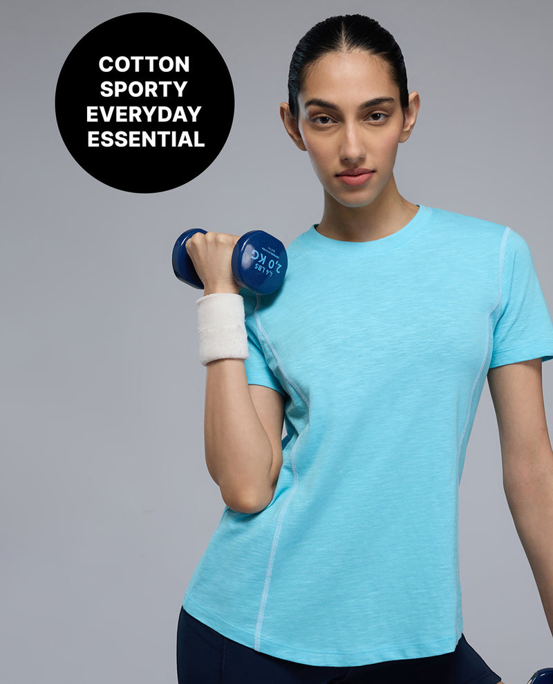 100% Cotton Sporty T-Shirt With Contrast Detail KIC040 Green