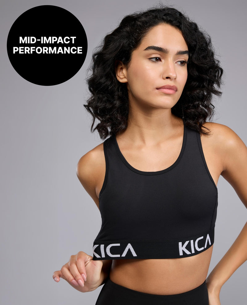Mid-Impact Racerback Sports Bra KIC116 Black