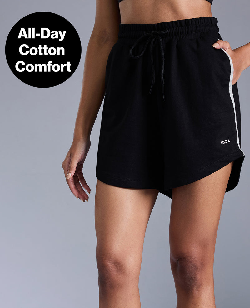 Kica Cotton Terry Comfort Shorts KIC405 Black