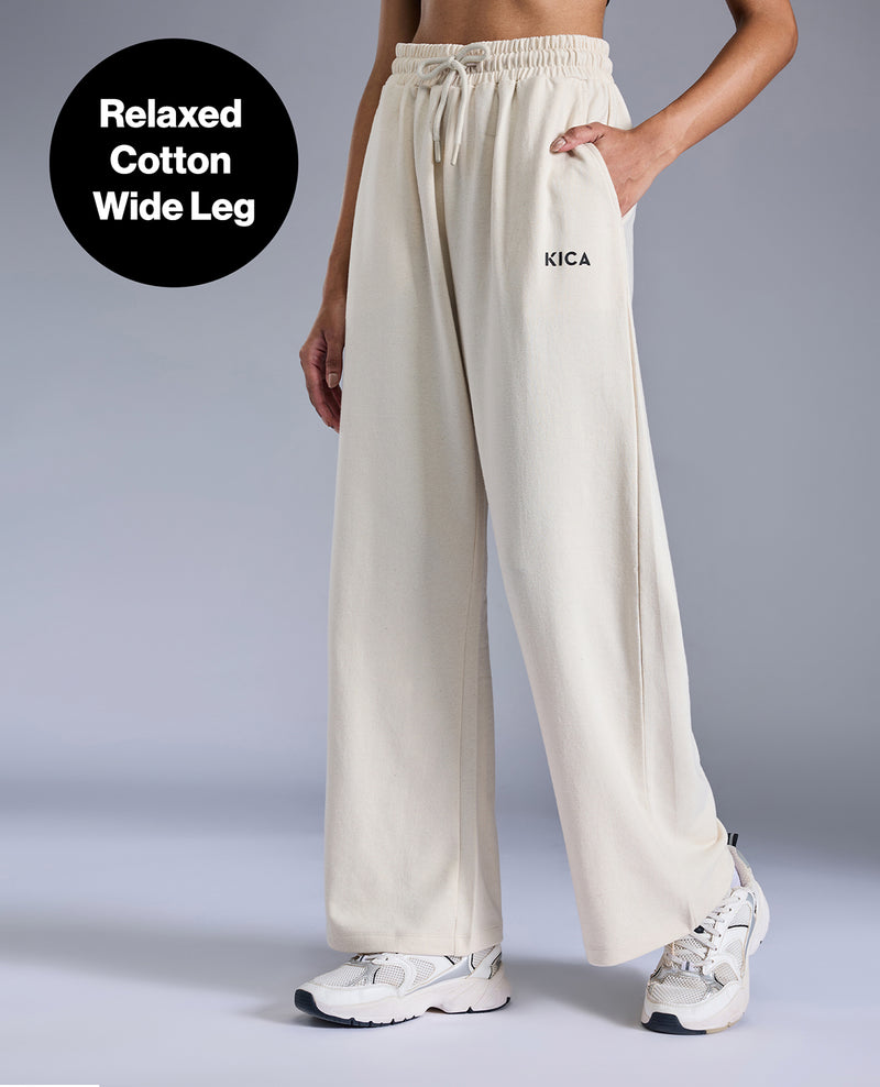 Kica Studio Ease Comfort Wide Leg Joggers KIC508 Lt. Cream