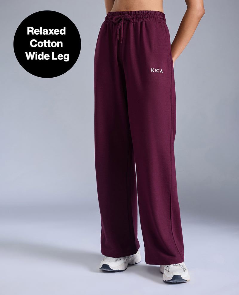 Kica Studio Ease Comfort Wide Leg Joggers KIC508 Wine