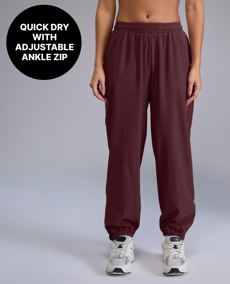 High-Rise Training Ash Track Pants KIC514 Wine