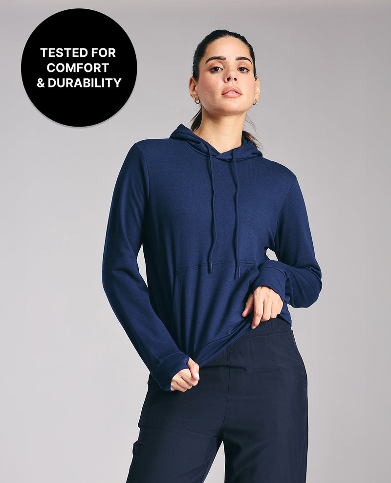 Relaxed Graphic Hoodie KIC606 Navy Blue