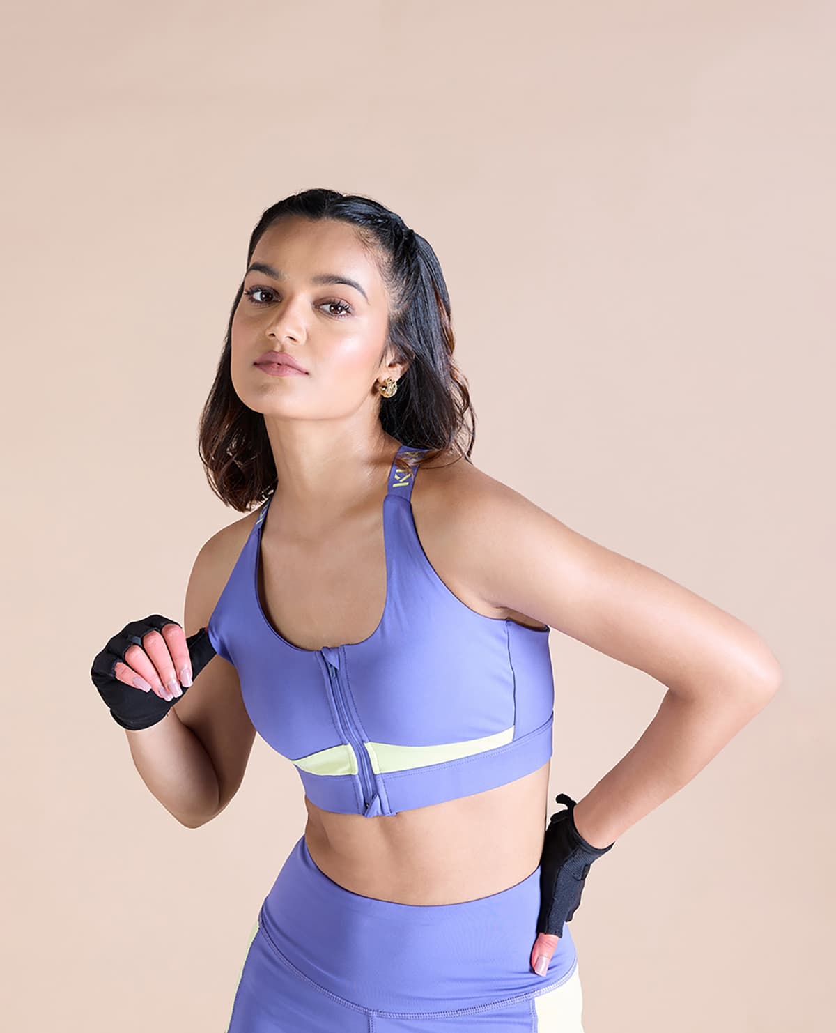 Women Mid Impact Zip Sports Bra with Removable Pads – Kica Active