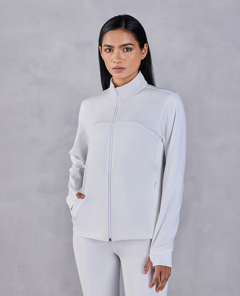 Gym Training Jacket in Second SKN Fabric White
