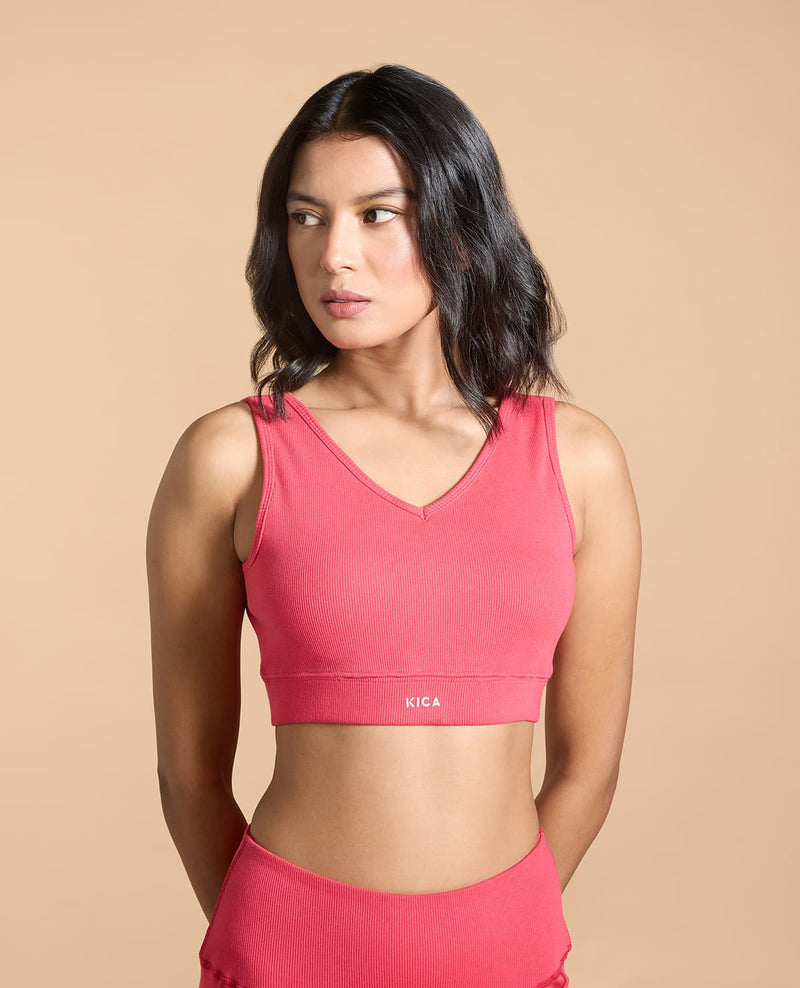 Low Support Ribbed Cotton Sports Bra