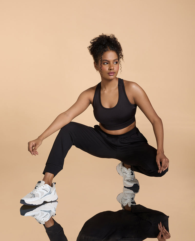 Medium Support Sports Bra and Cotton Track Pants