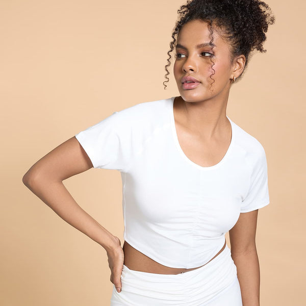 Feather Feel Ruched Crop Top