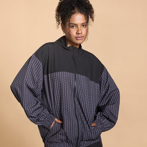 Oversized Printed Bomber Jacket