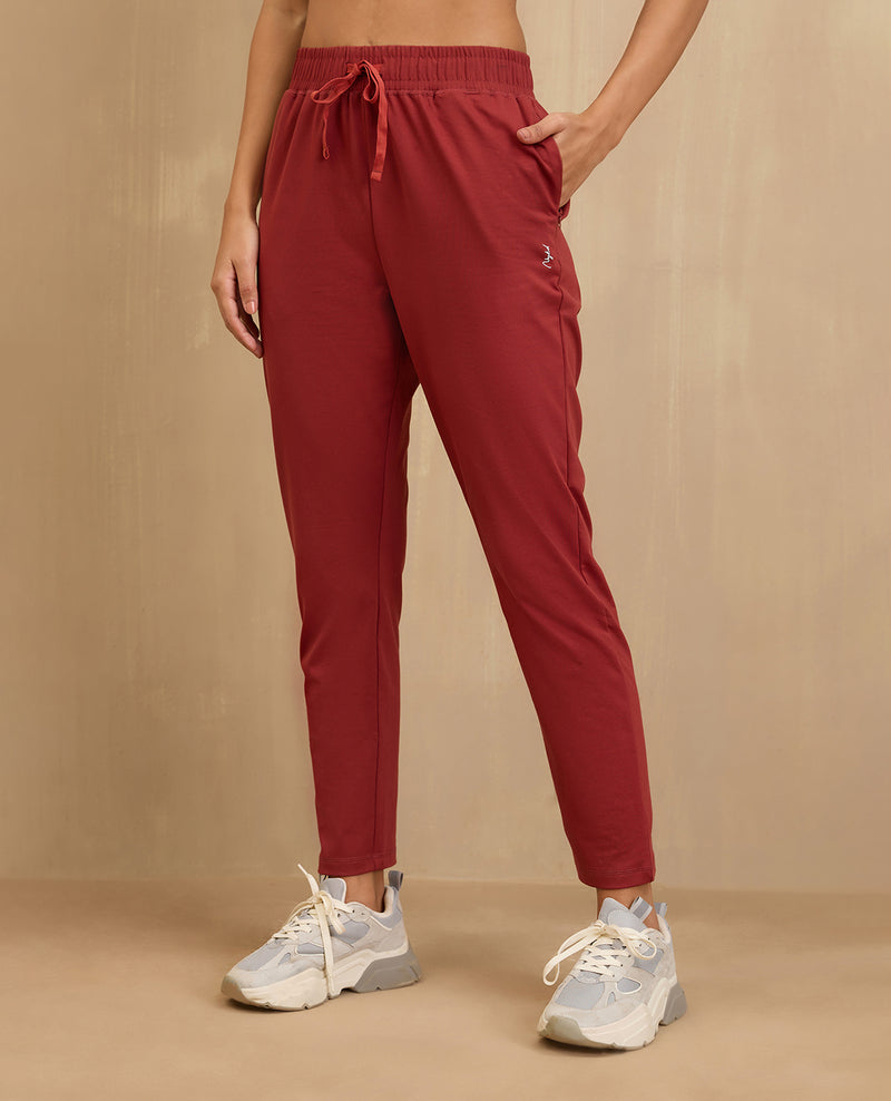 NYKD By Nykaa Cotton Comfort Pants-NYAT502-Red