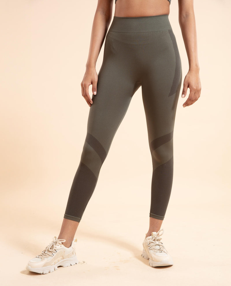 NYKD by Nykaa All Day Seamless Leggings - NYK097-Beetle Green