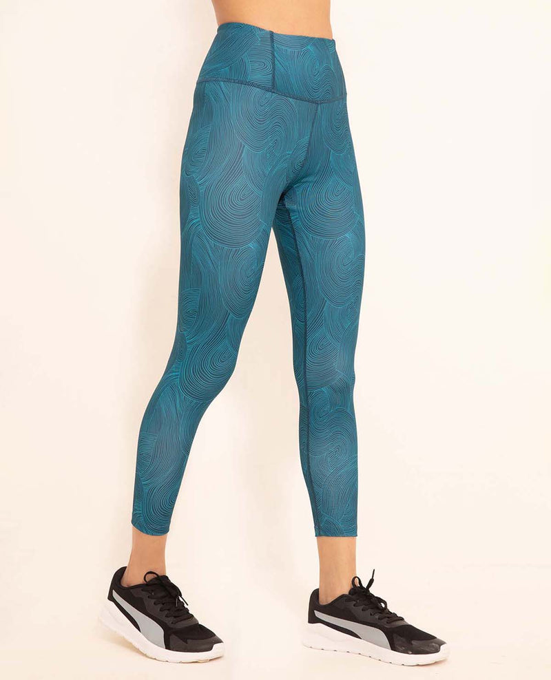NKYD High Rise Trendsetter Printed Legging-NYK121-Swirl Deep Teal