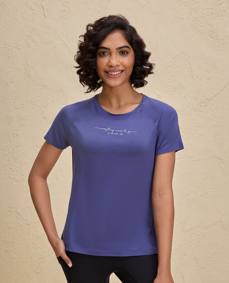 Nykd By Nykaa Quick Dry UV Protection Slim Fit Tee -NYK296-Blue