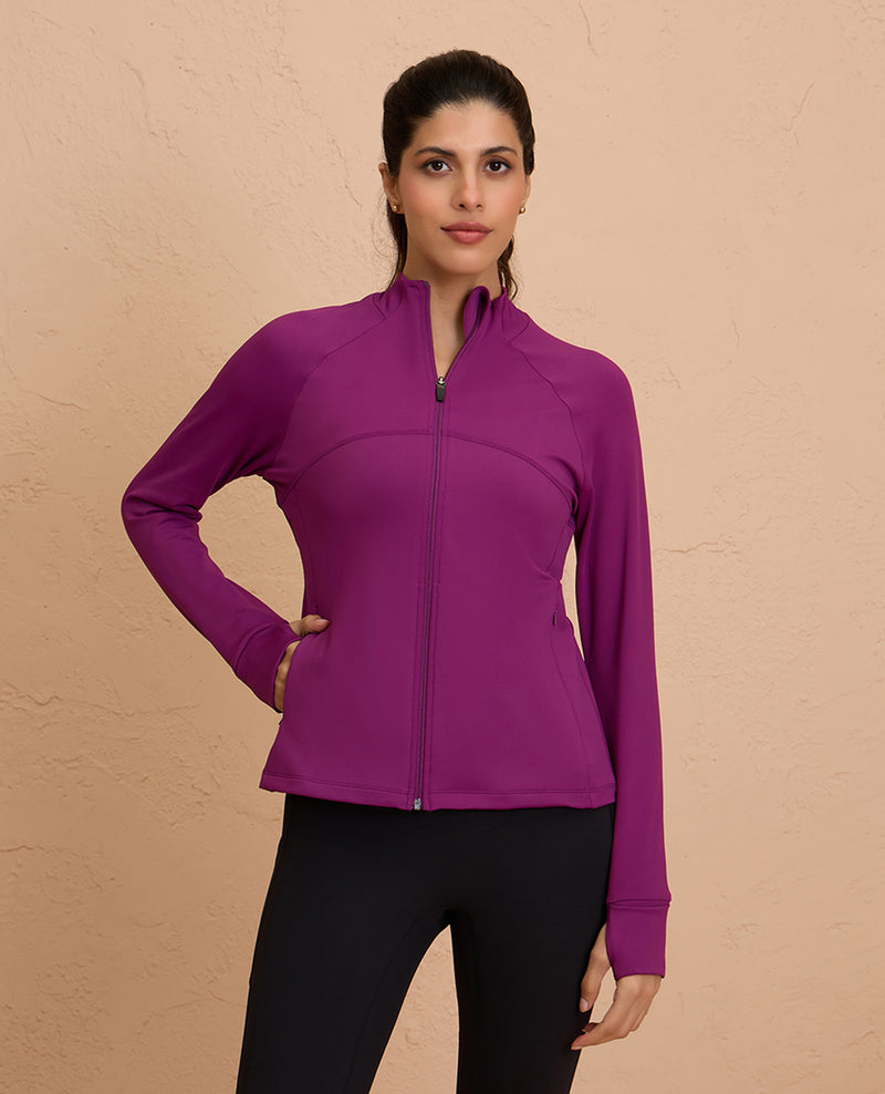 Dry Fit Jacket for Running, Fitness & Sport-NYK701-Wine