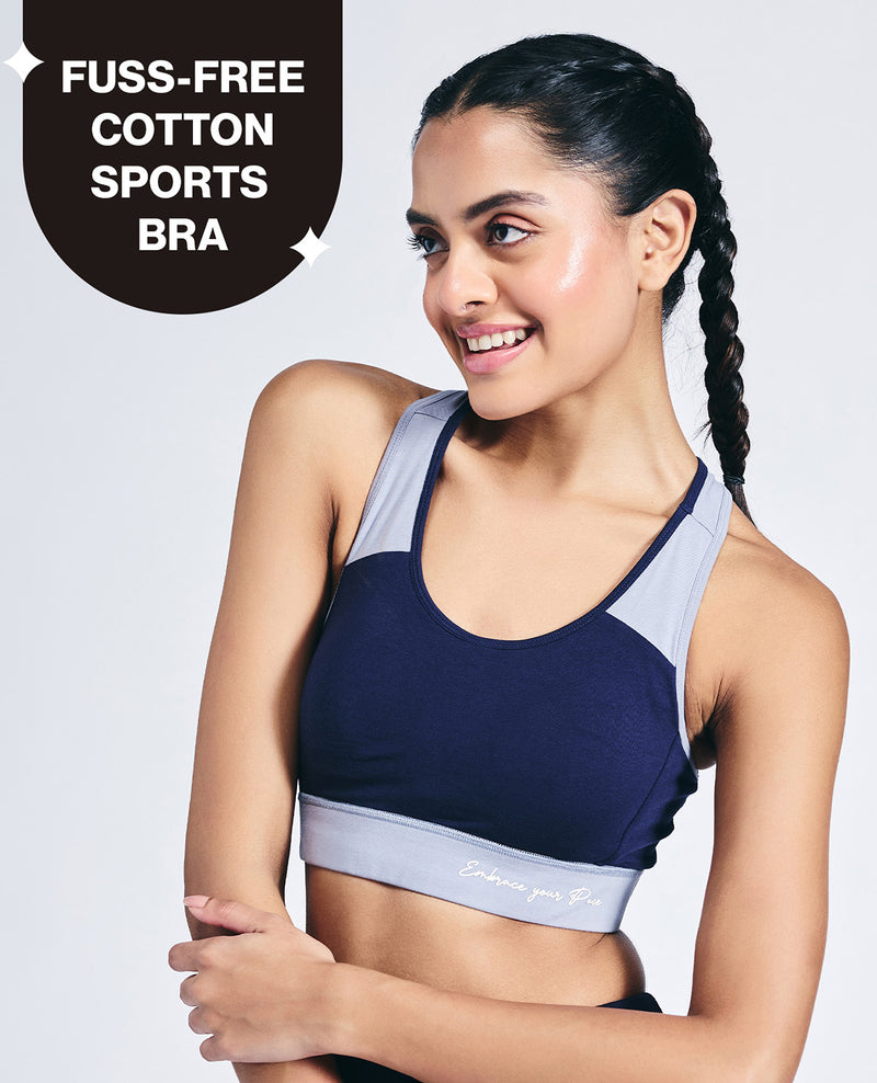 Nykd By Nykaa Women Sports Bra-NYK904-Navy