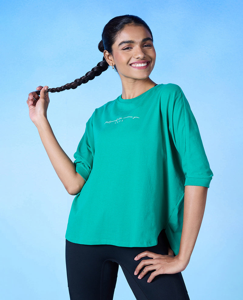 Nykd All Day Cotton Dolman Tee - NYLE278 - Pepper green