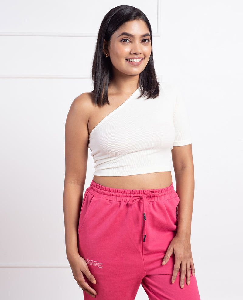 Nykd by Nykaa Off Shoulder Crop Top- NYOE09 Cannoli Cream