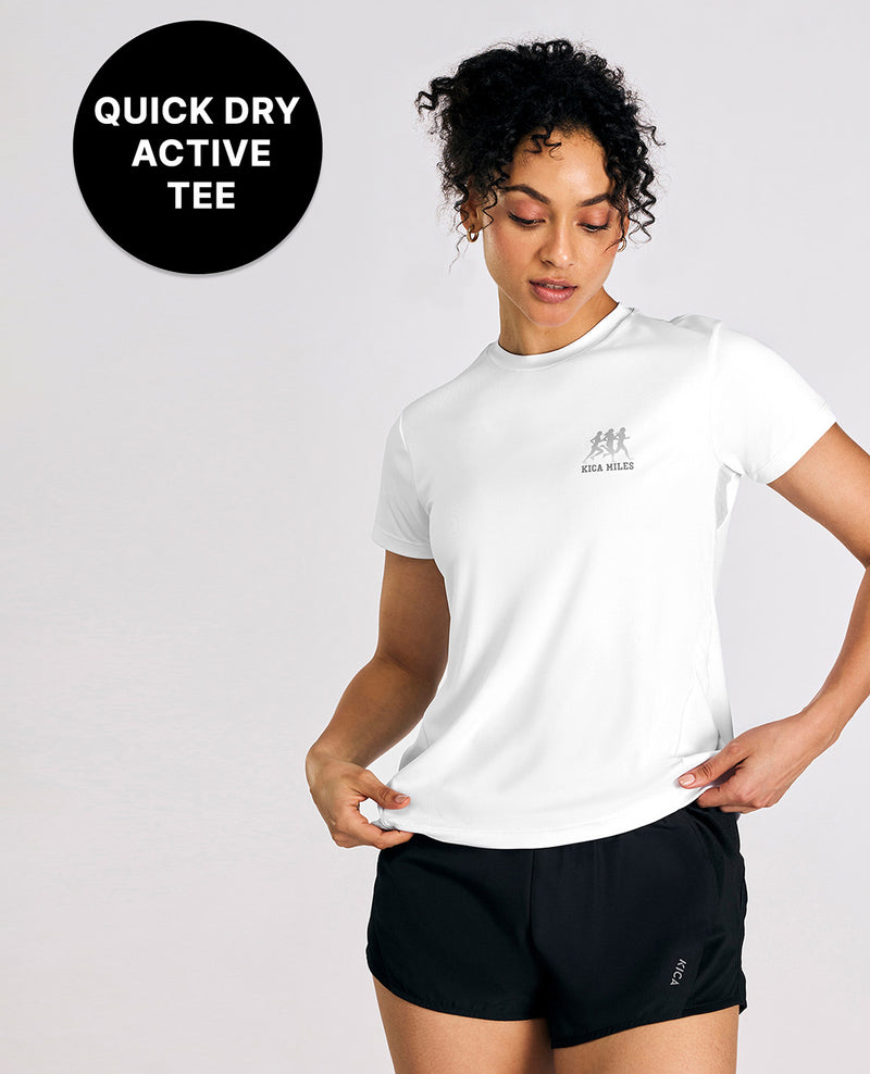 Kica Women Quick-Dry Running Tee White