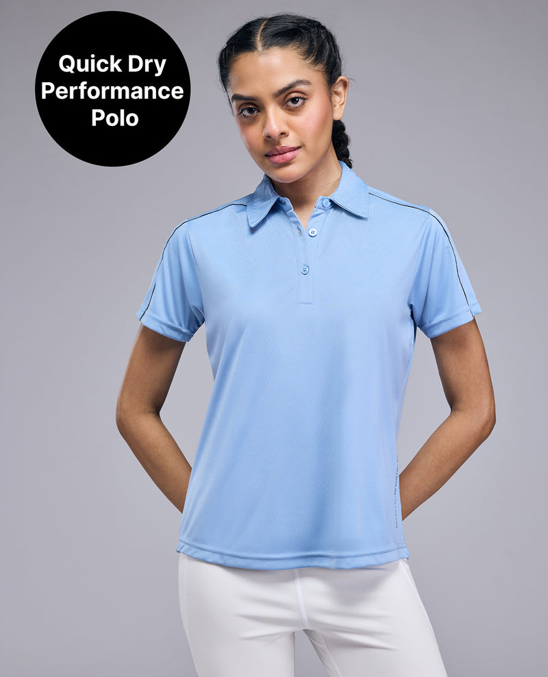 Quick-Dry Polo Top Blue