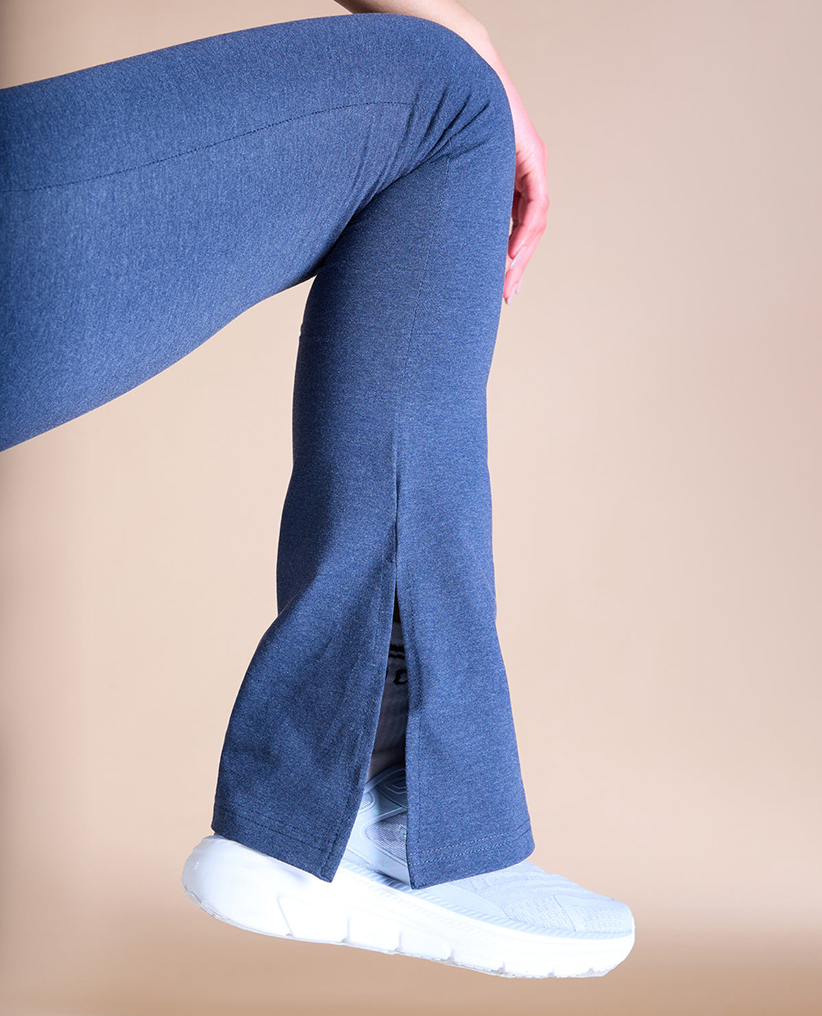 Women High Waist Cotton Side Slit Flared Pants – Kica Active