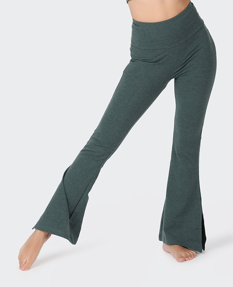 Cotton High Waisted Flare Pants