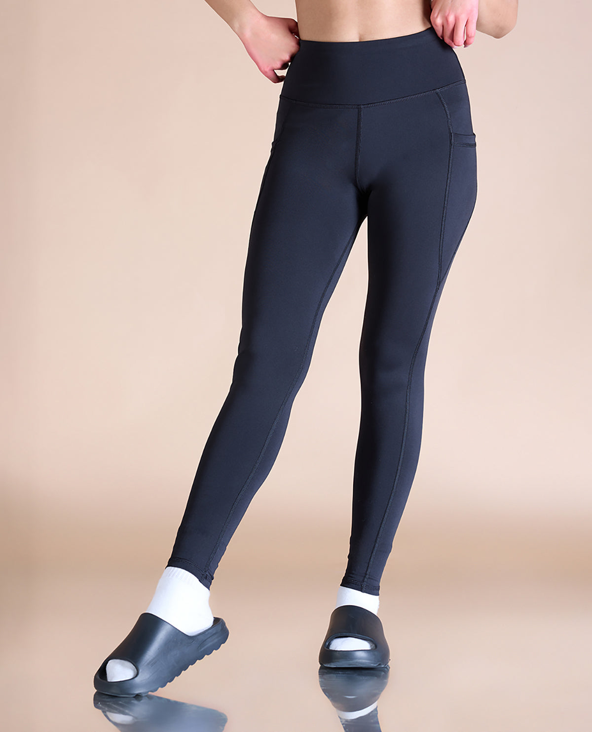 Buy Kica High Waisted Leggings in Second SKN Fabric With Pockets And  Perfect Ankle Length For Gymming and Training online